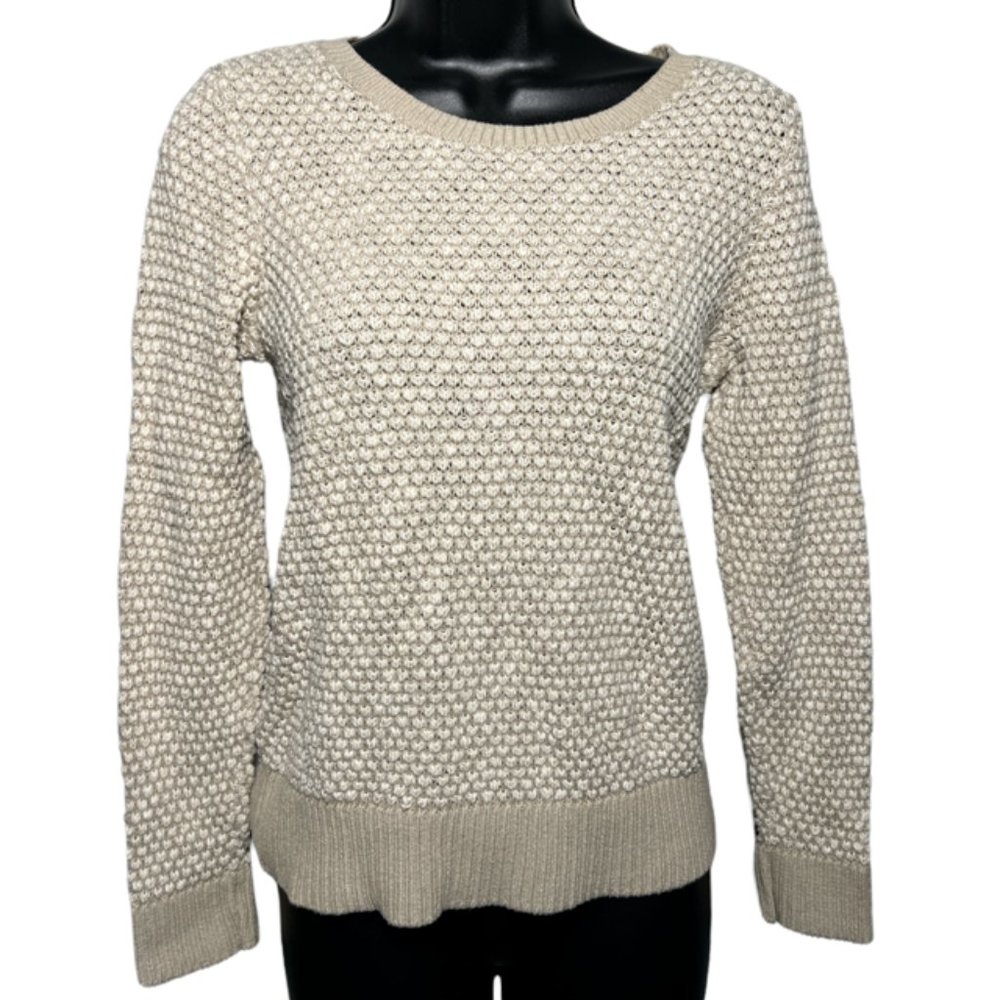 Sonoma Crewneck Beige Marled Popcorn Sweater Sz PS